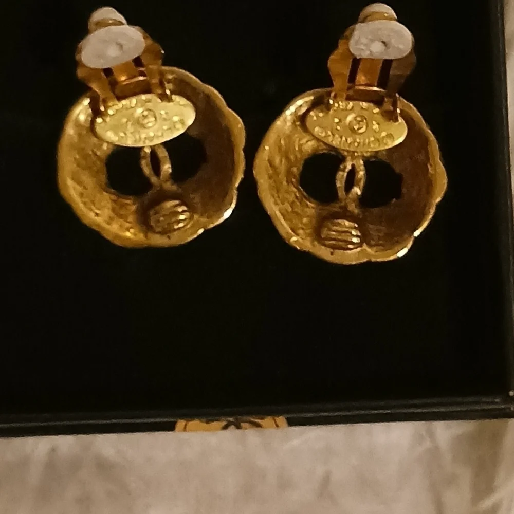Chanel 24k gold plated earrings